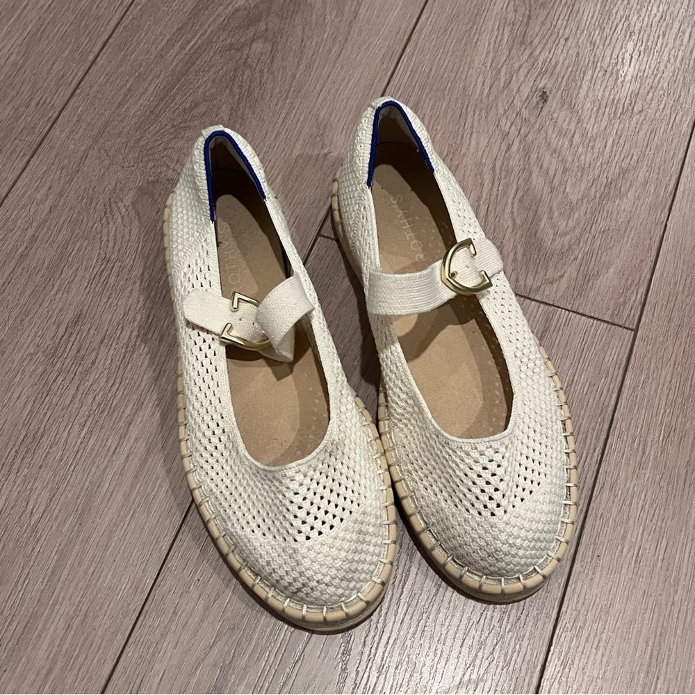 Rothy's Cream Espadrille Mary Jane Flats - Picture 4 of 8